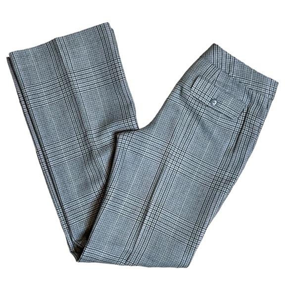 ANN TAYLOR WOOL BLEND HERRINGBONE FLAT FRONT LINED WIDE LEG TROUSER PANTS - Picture 8 of 11